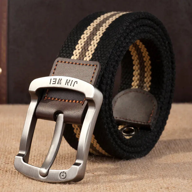 Men's Canvas Belt with Adjustable Length for Outdoor Use - Jackie's Majestic Trinkets & Garments