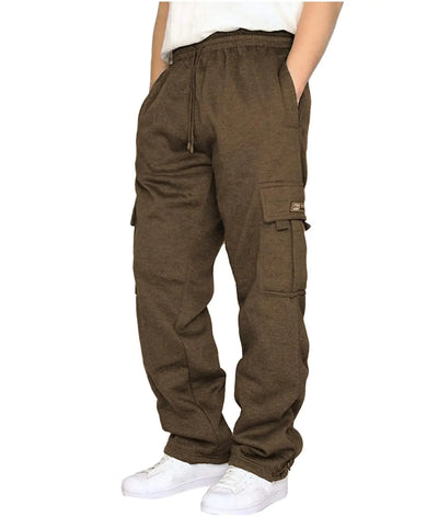 CEHT Mens Cargo Sweatpants Joggers Casual Pants with Pockets for Hiking Athletic Workout Khaki - Jackie's Majestic Trinkets & Garments