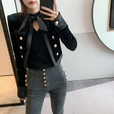 Velvet Diamond Quilt Short Jacket for Women - Jackie's Majestic Trinkets & Garments