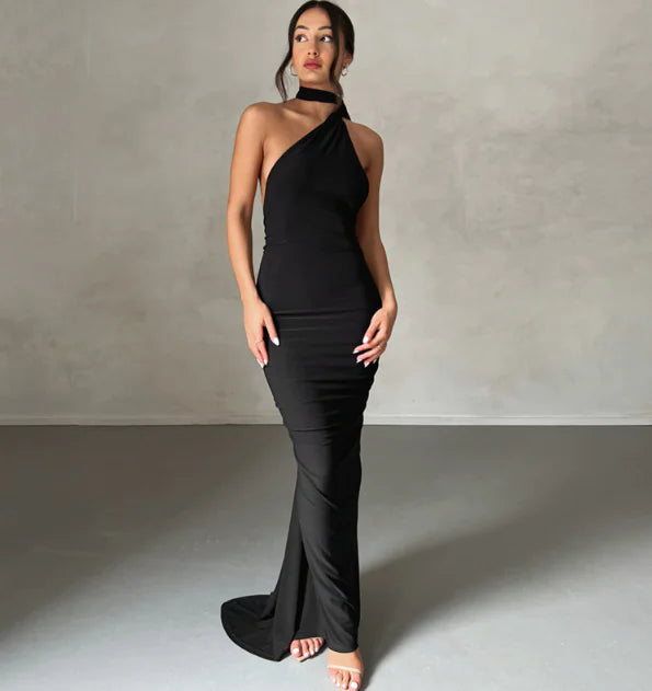 Backless Halter Sheath Dress For Women - Jackie's Majestic Trinkets & Garments