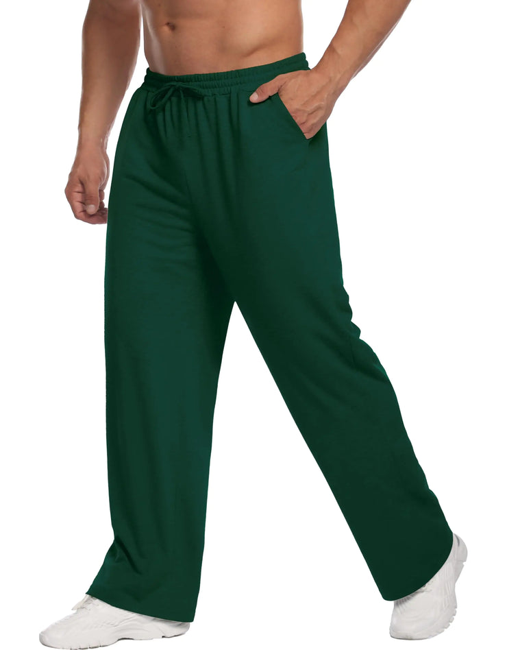 Deyeek Mens Jogger Sweatpants with Pockets Open Bottom Sweatpants for Men Baggy Sweat Pants for Mens Sweatpants Men Light Green - Jackie's Majestic Trinkets & Garments