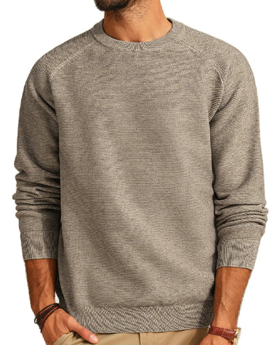 PJ PAUL JONES Mens Sweater Crewneck Long Sleeve Knit Textured Basic Casual Comfy Holiday Pullover Sweater for Mens Fashion Trendy Khaki L - Jackie's Majestic Trinkets & Garments