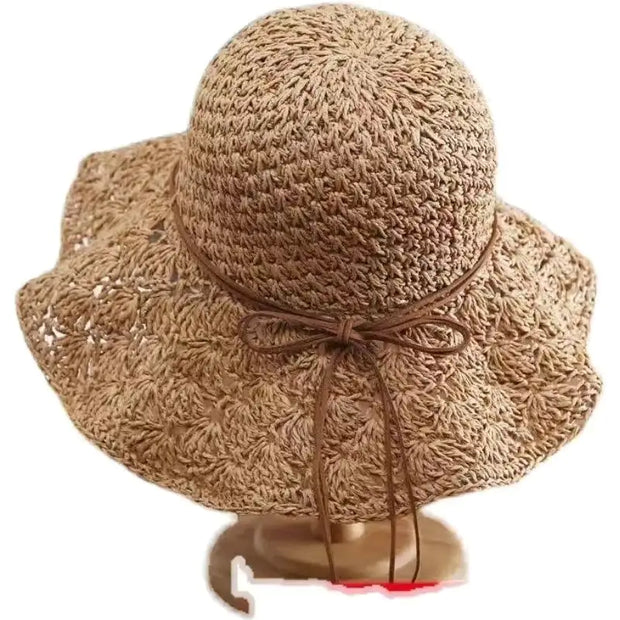 Handmade Crochet Straw Hat for Fashionable Look - Jackie's Majestic Trinkets & Garments