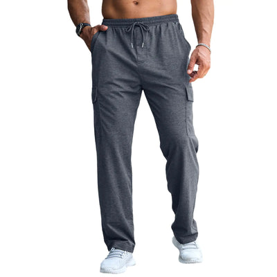 CTU Mens Fashion Baggy Sweatpants Lightweight Workout Cargo Sweatpants Athletic Pants Open Bottom Joggers with Pockets Darknavy - Jackie's Majestic Trinkets & Garments
