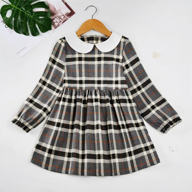 Girls' Western Style Plaid Autumn Princess Dress - Jackie's Majestic Trinkets & Garments
