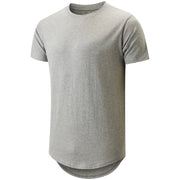 Mens Hipster Hip Hop Longline T Shirts Fashion Lightweight Crewneck Cotton T-Shirt Short Sleeve Premium Tee Shirts Tops(Light Grays) - Jackie's Majestic Trinkets & Garments