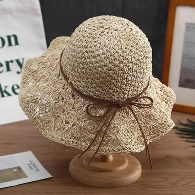 Handmade Crochet Straw Hat for Fashionable Look - Jackie's Majestic Trinkets & Garments