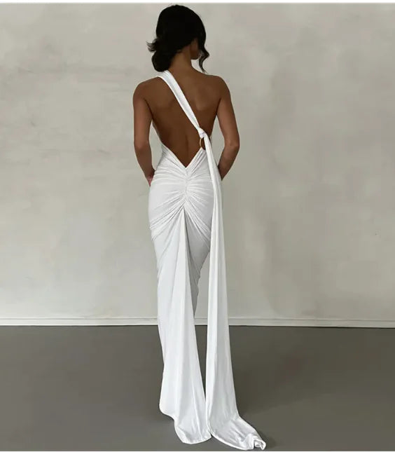 Backless Halter Sheath Dress For Women - Jackie's Majestic Trinkets & Garments
