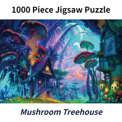 38*26cm Mini Adults 1000 Pieces Paper Jigsaw Puzzles Mushroom Treehouse Landscape Paintings Stress Reducing Toys Christmas Gifts - Jackie's Majestic Trinkets & Garments