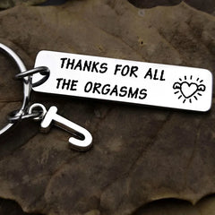 Thank you for ..all orgasms Stainless steel key ring for lovers Christmas - Jackie's Majestic Trinkets & Garments
