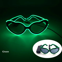 LED Neon Heart Shaped Glasses for Women Lady Fluorescent Bars DJ Party Christmas New Year Bride to be Wedding Rave Accessories - Jackie's Majestic Trinkets & Garments