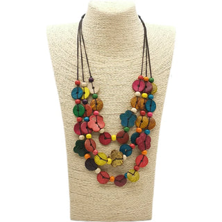 BARWODO Ethinic Necklaces For Women Pendant Necklace Statement Jewelry Wood...