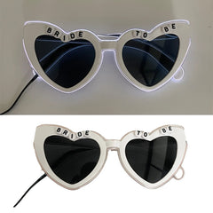 LED Neon Heart Shaped Glasses for Women Lady Fluorescent Bars DJ Party Christmas New Year Bride to be Wedding Rave Accessories - Jackie's Majestic Trinkets & Garments