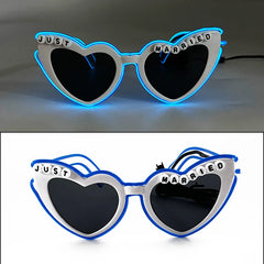 LED Neon Heart Shaped Glasses for Women Lady Fluorescent Bars DJ Party Christmas New Year Bride to be Wedding Rave Accessories - Jackie's Majestic Trinkets & Garments