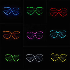 LED Neon Heart Shaped Glasses for Women Lady Fluorescent Bars DJ Party Christmas New Year Bride to be Wedding Rave Accessories - Jackie's Majestic Trinkets & Garments