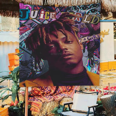 Hip Hop Rapper Juice Wrld Large Size Flags Printing Patterns Interesting Birthday Party Decorations Banner - Jackie's Majestic Trinkets & Garments