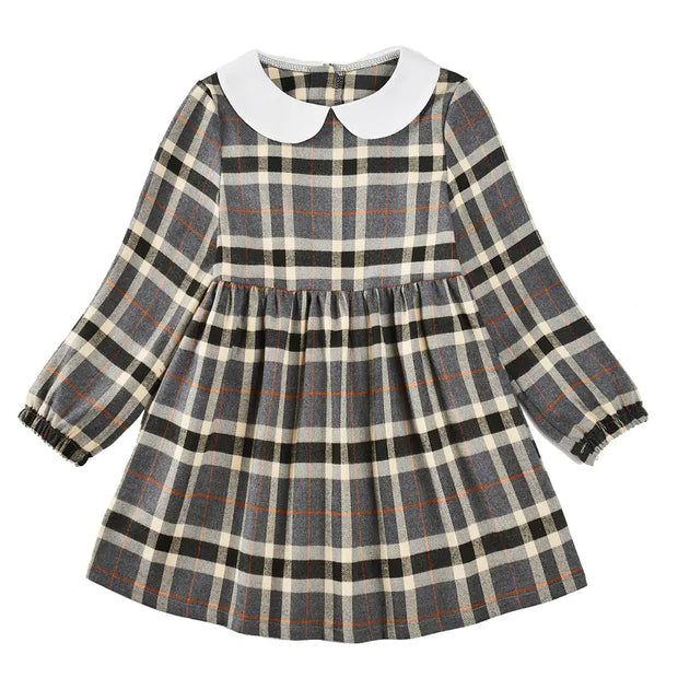 Girls' Western Style Plaid Autumn Princess Dress - Jackie's Majestic Trinkets & Garments