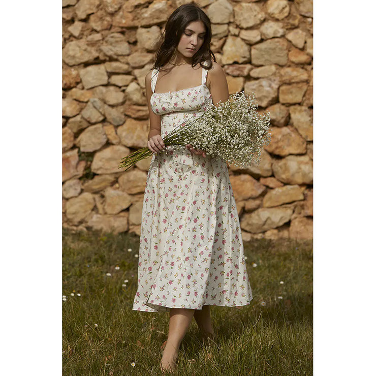 Summer Floral Sleeveless Dress for Women in Vacation Style - Jackie's Majestic Trinkets & Garments
