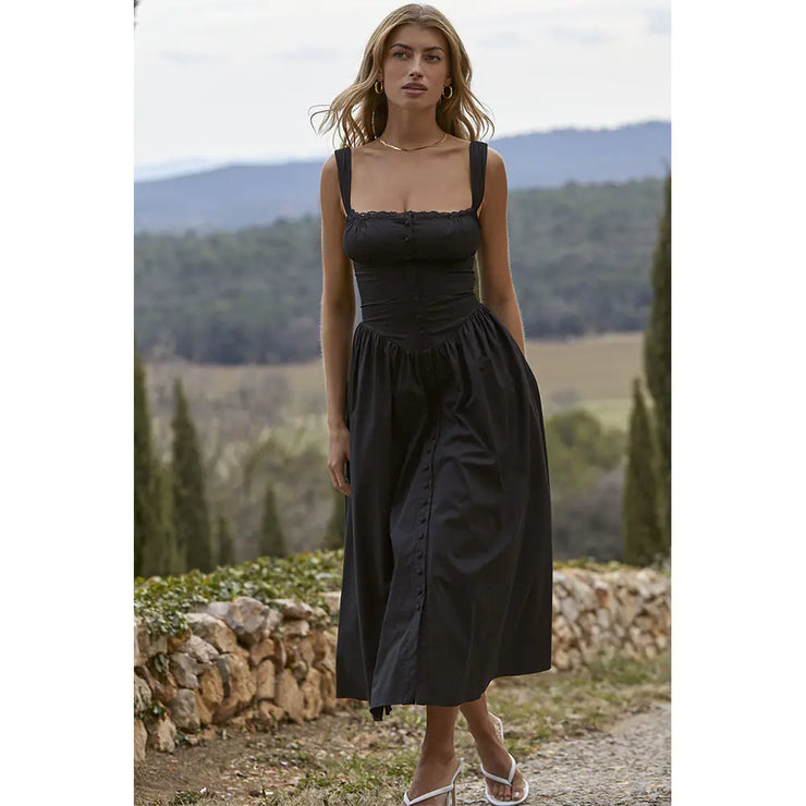 Summer Floral Sleeveless Dress for Women in Vacation Style - Jackie's Majestic Trinkets & Garments