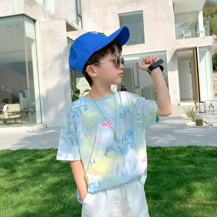 Korean Style Tie-Dye Loose Blouse for Kids Fashion - Jackie's Majestic Trinkets & Garments