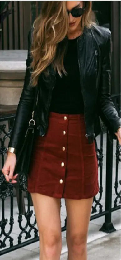High-End Fashion Suede Midi Skirt for Women - Jackie's Majestic Trinkets & Garments