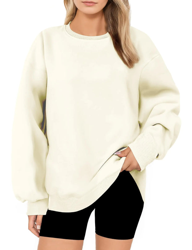 ZENUTA Oversized Sweatshirt for Women Crewneck Sweatshirts Women Pullover Long Sleeves Pullover Sweaters Casual Comfy Fall Fashion Clothes 2024 Womens Sweatshirts Trendy Fashion(ApricotXXL) - Jackie's Majestic Trinkets & Garments