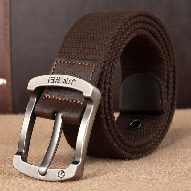 Men's Canvas Belt with Adjustable Length for Outdoor Use - Jackie's Majestic Trinkets & Garments