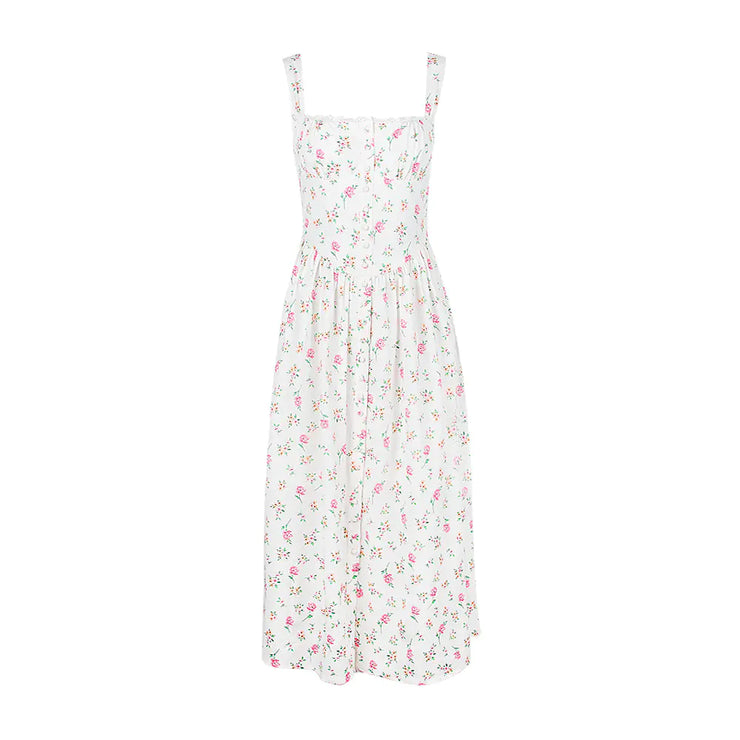 Summer Floral Sleeveless Dress for Women in Vacation Style - Jackie's Majestic Trinkets & Garments