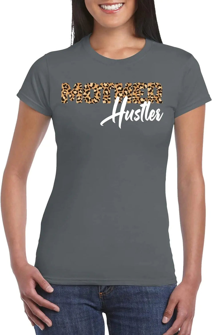 Mother Hustler Women’s T-Shirt Classic Fit Short Sleeve Crewneck T-Shirt - Jackie's Majestic Trinkets & Garments