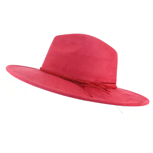 Jazz Women's 10cm Brim Suede Peach Tassel Hat - Jackie's Majestic Trinkets & Garments