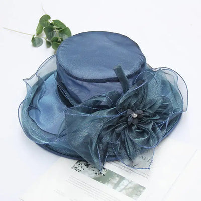 Women's Floral Large Brim Foldable Beach Hat - Jackie's Majestic Trinkets & Garments