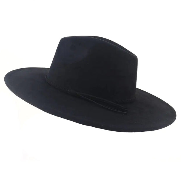 Jazz Women's 10cm Brim Suede Peach Tassel Hat - Jackie's Majestic Trinkets & Garments