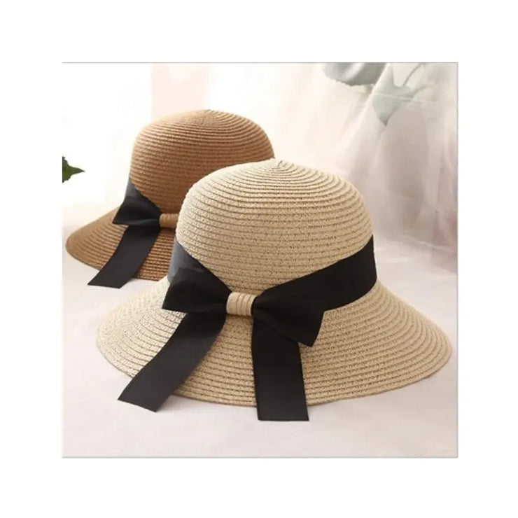 Summer Women's Straw Hat - Foldable Wide Brim Cap - Jackie's Majestic Trinkets & Garments