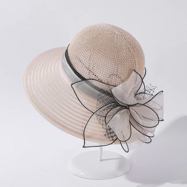 Women's Organza Large Brim Sunshade Hat - Jackie's Majestic Trinkets & Garments