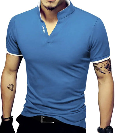 LOGEEYAR Mens Fashion Polo Shirt Short/Long-Sleeve Slim Fit Henley T-Shirts Pique Cotton Clothes - Jackie's Majestic Trinkets & Garments