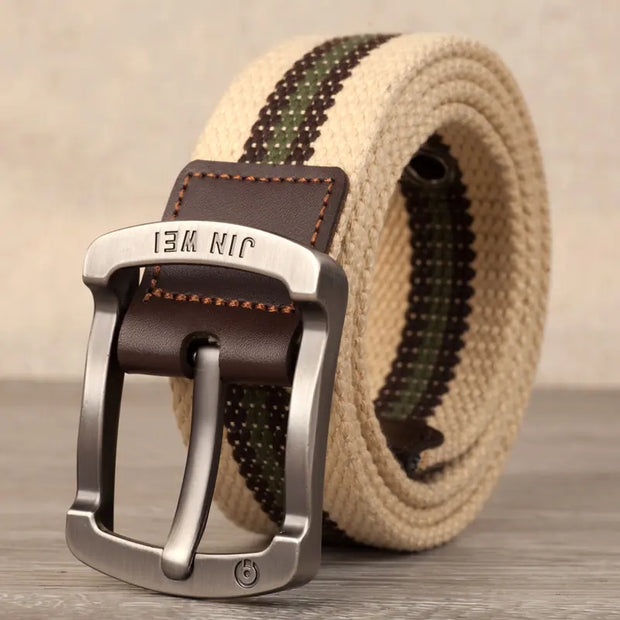 Men's Canvas Belt with Adjustable Length for Outdoor Use - Jackie's Majestic Trinkets & Garments