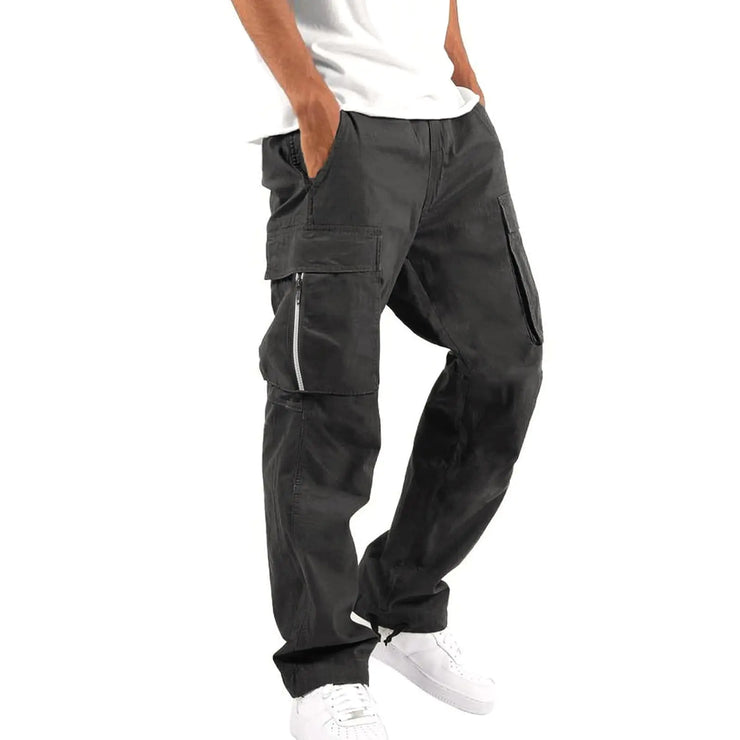 Generic Mens Cargo Sweatpants Heavyweight Fleece Joggers Loose Fit Open Bottom Workout Athletic Pants with Pockets XX-Large #B1 Black - Jackie's Majestic Trinkets & Garments