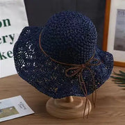 Handmade Crochet Straw Hat for Fashionable Look - Jackie's Majestic Trinkets & Garments