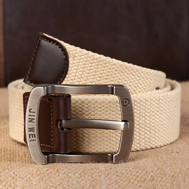 Men's Canvas Belt with Adjustable Length for Outdoor Use - Jackie's Majestic Trinkets & Garments