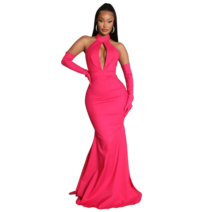 Backless Hollow-out Halter Dress for Women - Jackie's Majestic Trinkets & Garments